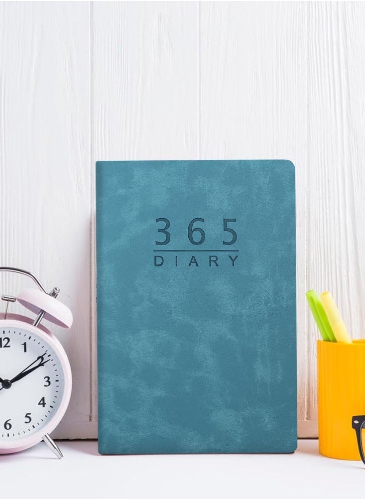 MAOGEDA Apol 2025 Daily Planner,A5 Daily Journal Notebook Soft Leather Cover Calendar Diary Book with Tabs for 365 Days Plan Appointment Book Schedule Business Agenda Scrapbook,Jan 2025 - Dec 2025 (Blue)  - Image 4