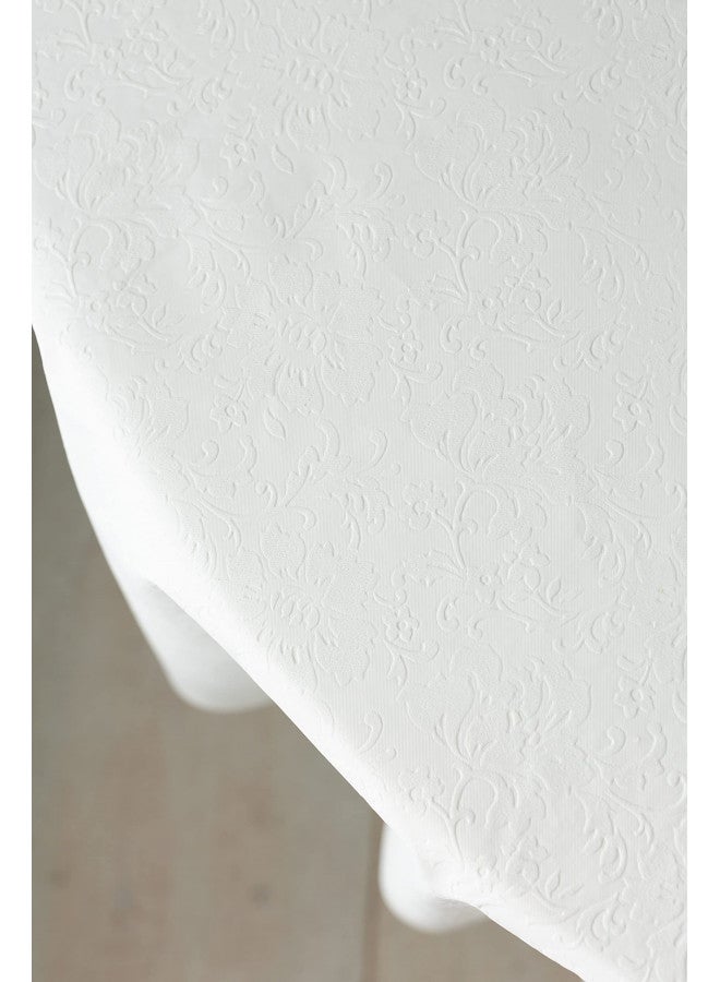 Benson Mills Deluxe Heavy Duty Vinyl Table Pad, Premium Table Protector, Waterproof with Flannel Backing, Quilted Design and Customizable (Off-White, 70" Round) - Image 2