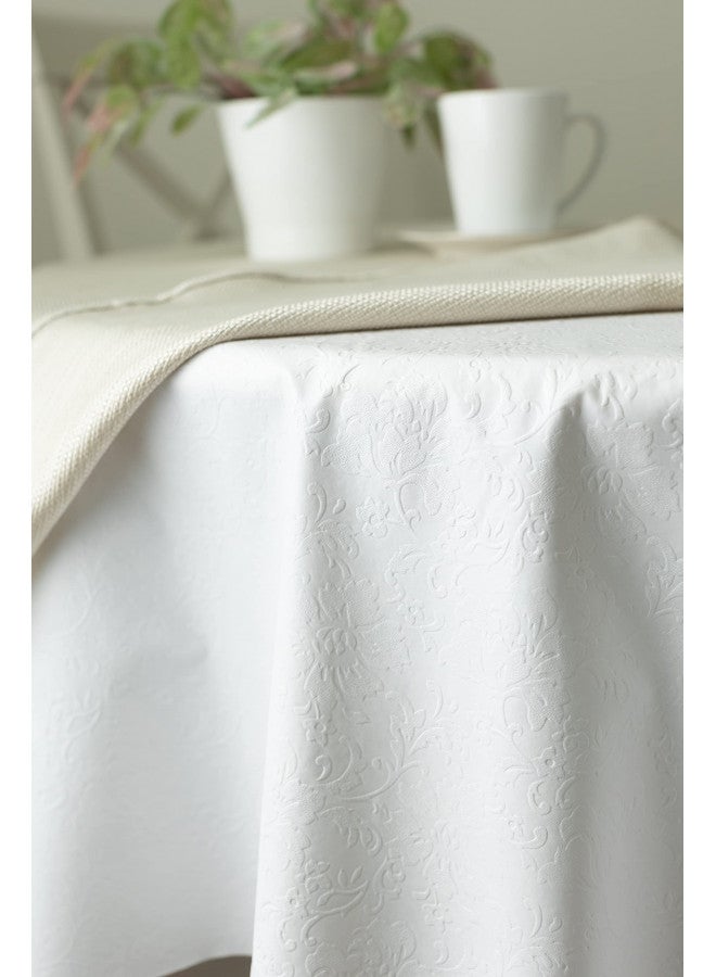 Benson Mills Deluxe Heavy Duty Vinyl Table Pad, Premium Table Protector, Waterproof with Flannel Backing, Quilted Design and Customizable (Off-White, 70" Round) - Image 3