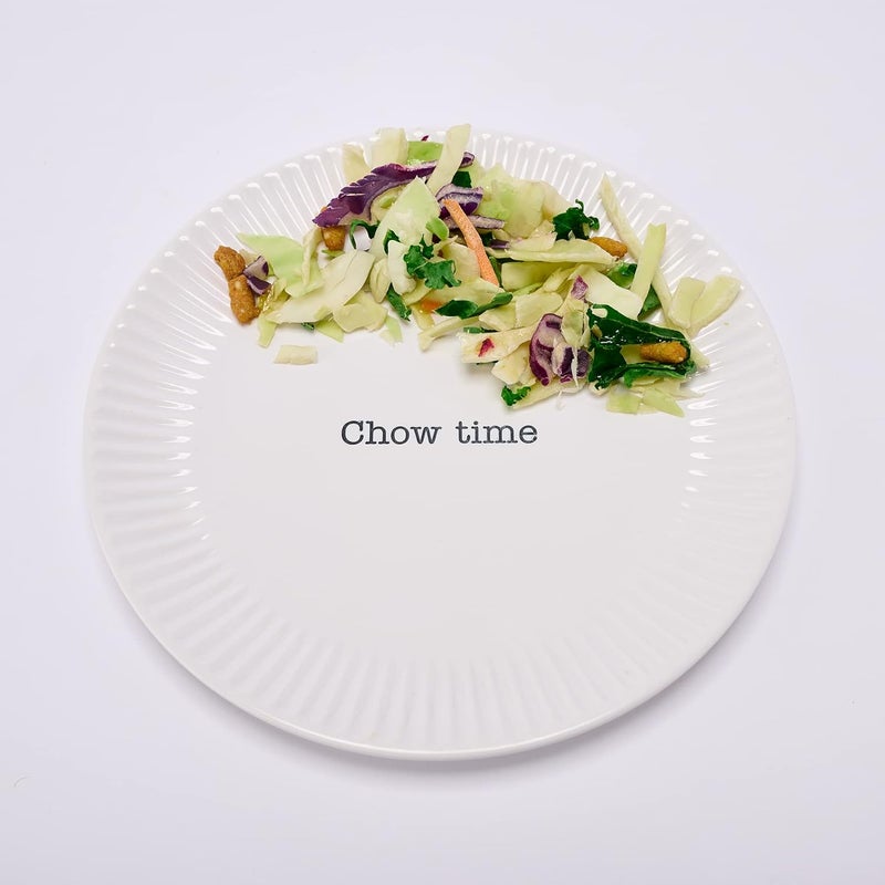 Mud Pie Circa Melamine Salad Plate White Chow Time 75 dia - Image 3