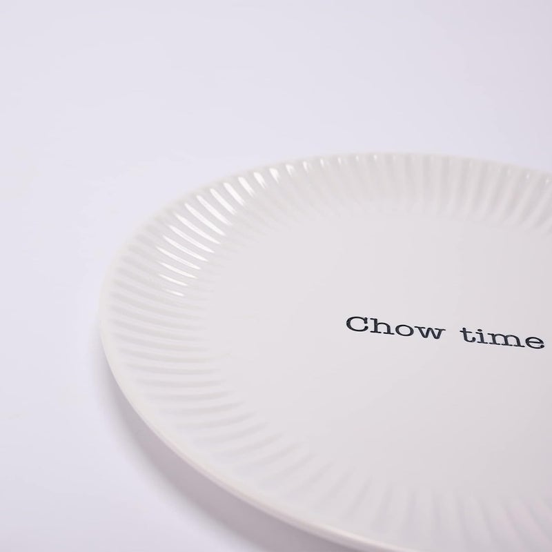 Mud Pie Circa Melamine Salad Plate White Chow Time 75 dia - Image 4