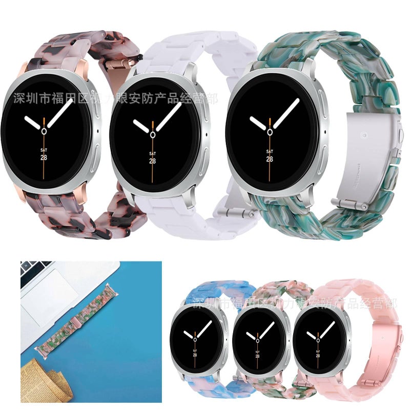 Multicolour Resin Bracelet Strap Smartwatch Band Compatible with Samsung Galaxy Watch 8 Classic with Adjustable Fit Replacement Strap for Daily Wear - Image 2