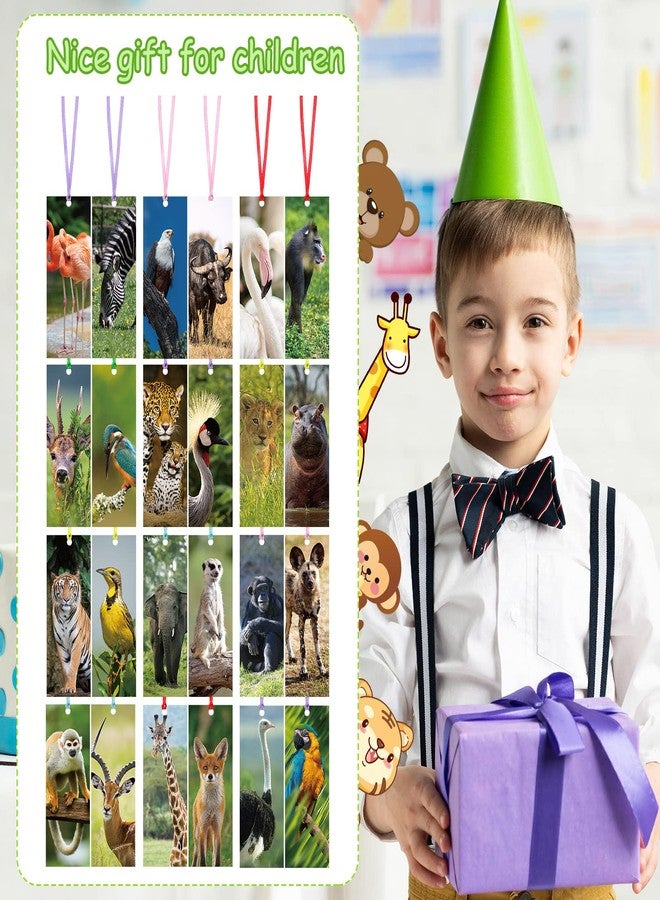 اياستي مجموعة إيستي المكونة من 120 قطعة من فواصل الكتب للأطفال، بتصميم سفاري لطيف ورائع، مع شرائط، لمحبي الكتب والطلاب من الجنسين والمدارس. - Image 4