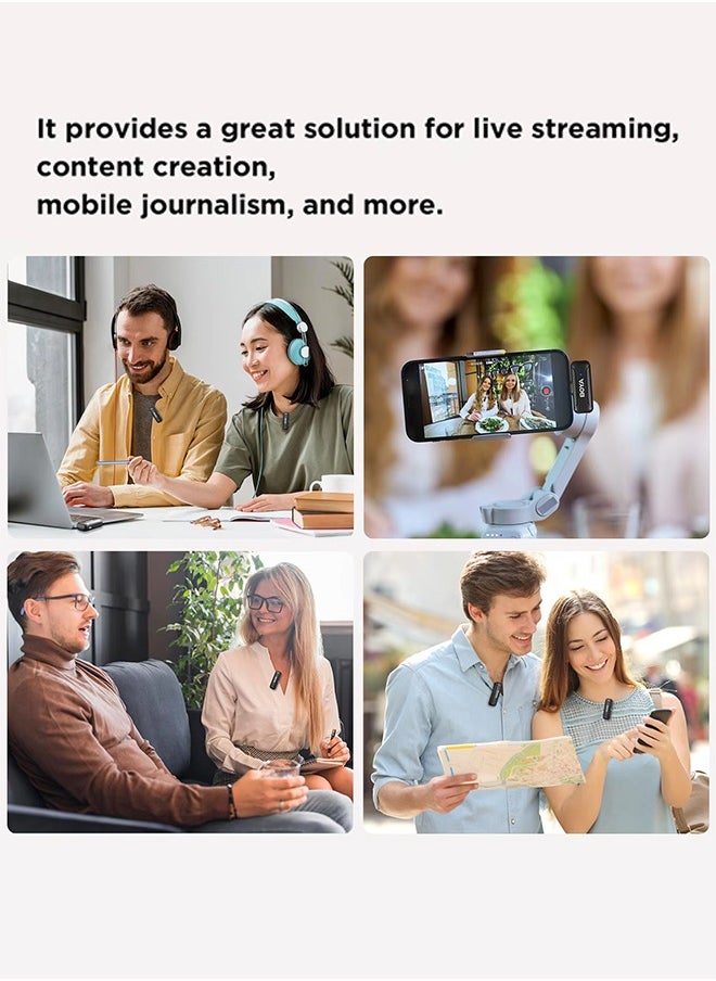 BOYA - BOYA BY-WM3T-M2 Wireless Lavalier Microphone for 3.5mm TRS Smartphone Camera, 2-in-1 Plug-Play Mic with Charging Case for Video Recording Interview Youtubers Vloggers, 100M Transmission Range - Image 1