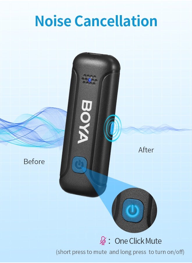 BOYA - BOYA BY-WM3T-M2 Wireless Lavalier Microphone for 3.5mm TRS Smartphone Camera, 2-in-1 Plug-Play Mic with Charging Case for Video Recording Interview Youtubers Vloggers, 100M Transmission Range - Image 1