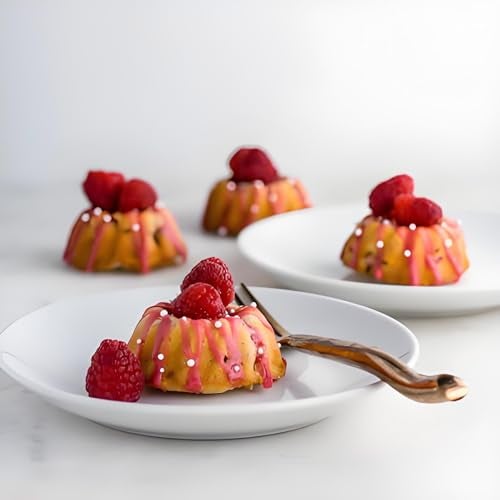 Fchil Mini Buntz Cake Silicone Molds 2 Pcs, 48-Cavity Mini Ring Cake Pans for Baking, Nonstick Fluted Tube Donuts Silicone Pan for Mousse Cupcake Chocolate Jelly Pudding Dessert, Terracotta - Image 3