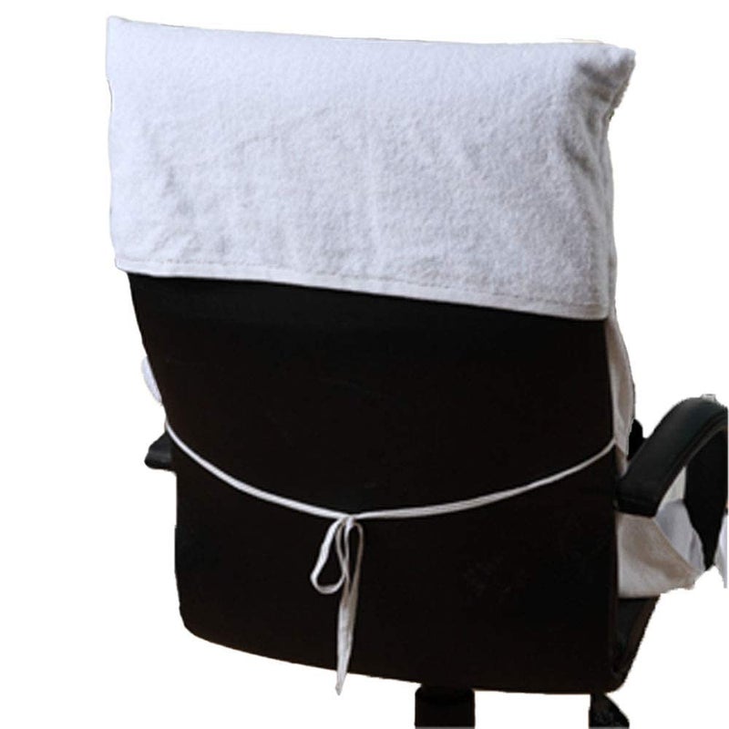 Shree Shyam Elegance 100 Cotton Ultra Soft Large Chair Towel Chair Cover with Tie Knot 550 GSM 70x140 cm Pack of 1 White Chair Towel  - Image 1