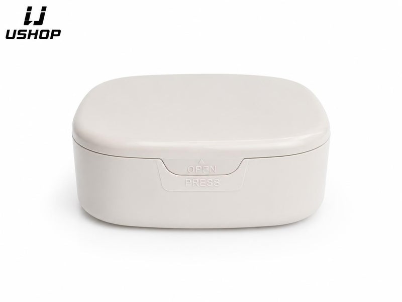 USHOP | Makeup Organizer & Accessories with Mirror & Lid, Multi-Compartment Storage Box for Jewelry, Cosmetics, Travel & Daily Use, Grey - Image 2