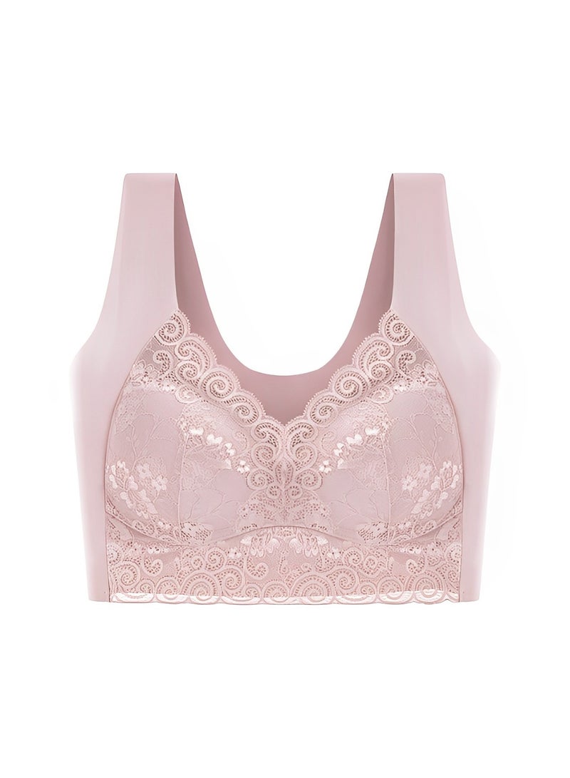 ريوكل حمالة صدر نسائية من الدانتيل، حمالة صدر مريحة بدون أسلاك، حمالة صدر لتغطية كاملة للظهر، حمالة صدر لدعم الوضعية - Image 2