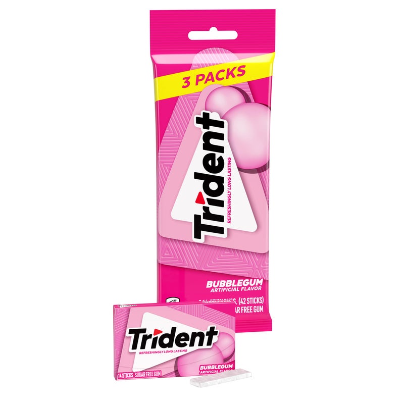 Trident علكة تريددنت بنكهة العلكة الخالية من السكر - 3 عبوات تحتوي على 14 قطعة (42 قطعة إجمالية) - Image 3