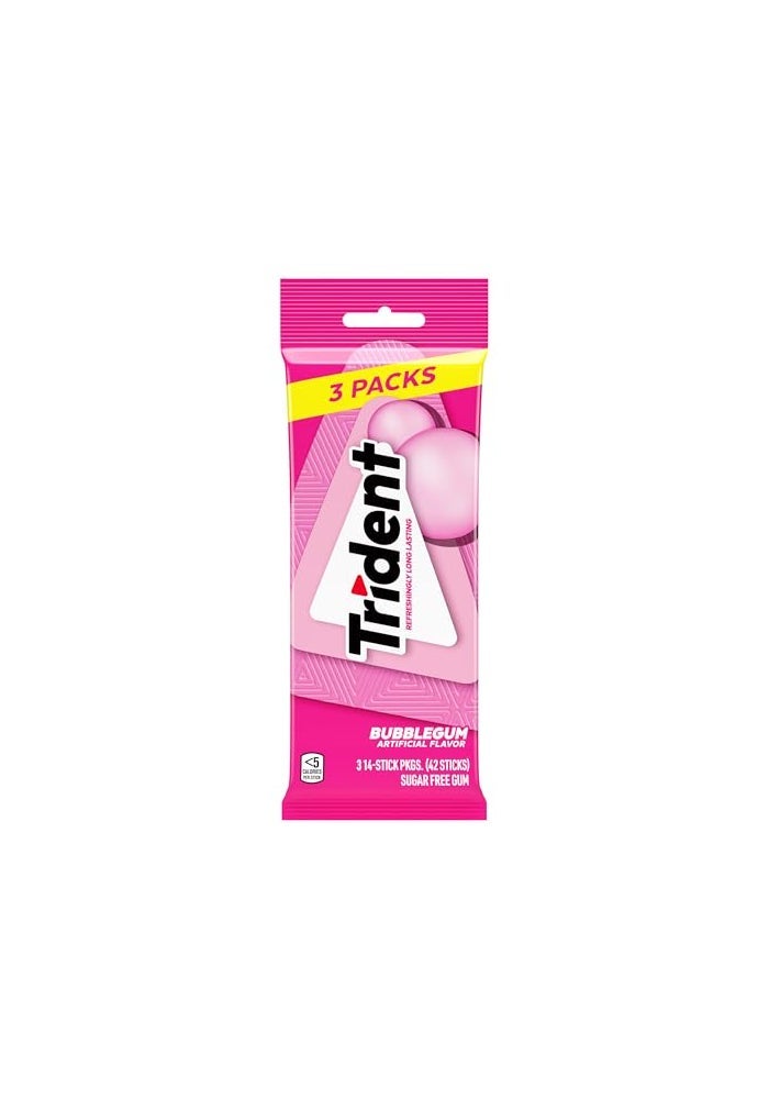 Trident علكة تريددنت بنكهة العلكة الخالية من السكر - 3 عبوات تحتوي على 14 قطعة (42 قطعة إجمالية) - Image 5