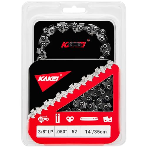 KAKEI 14 Inch Chainsaw Chain 3/8" LP Pitch .050" Gauge 52 Drive Links Fits Husqvarna 120, Echo CS-310, Ryobi RY3714 and More- S52 (1 Chain) - Semi Chisel - Image 1