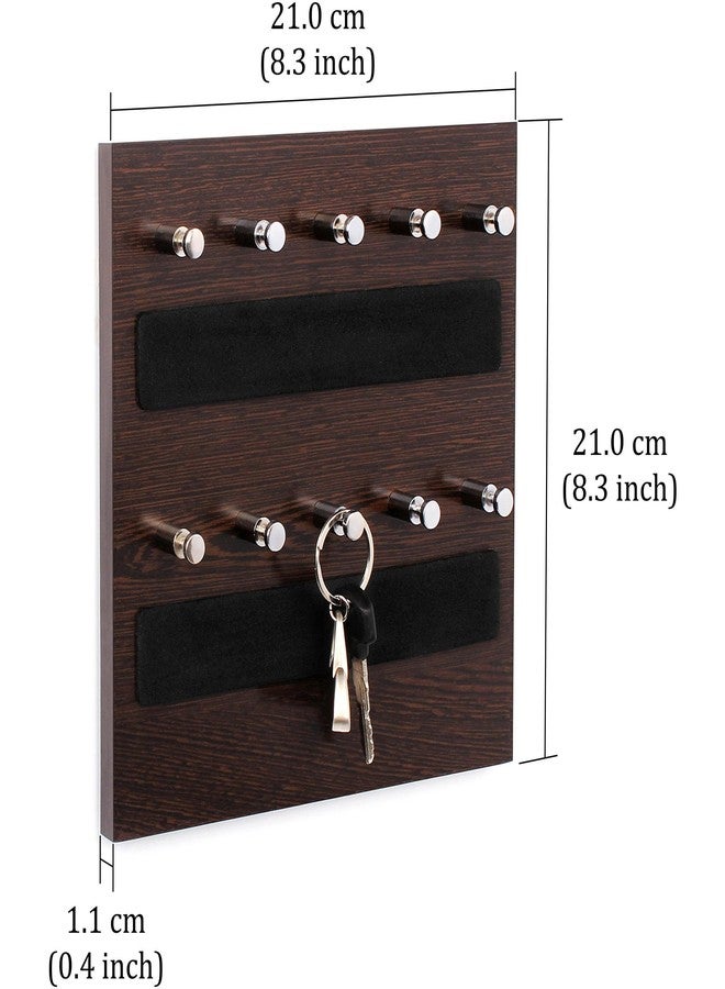 BLUEWUD Skywood Engineered Wood Wall Mounted Decor Key Holder Hanger with 10 Hooks for Living Room Home Furniture (Key Hooks- for 10 Keys) (Wenge) - Image 4