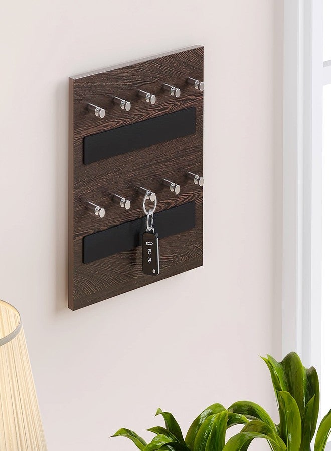 BLUEWUD Skywood Engineered Wood Wall Mounted Decor Key Holder Hanger with 10 Hooks for Living Room Home Furniture (Key Hooks- for 10 Keys) (Wenge) - Image 3
