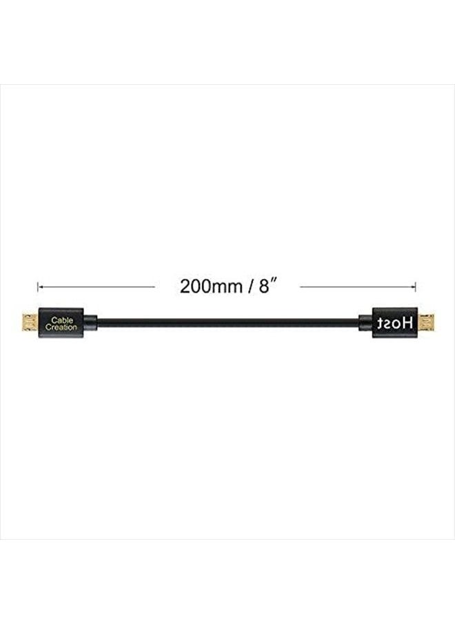 CableCreation - Short Micro USB to Micro USB OTG Cable 8inch, Micro USB Male to Micro USB Male Cable Works for DJI Spark Mavic, PS4, Owlet, Android Phone Tablet, DAC and More,20CM - Image 1