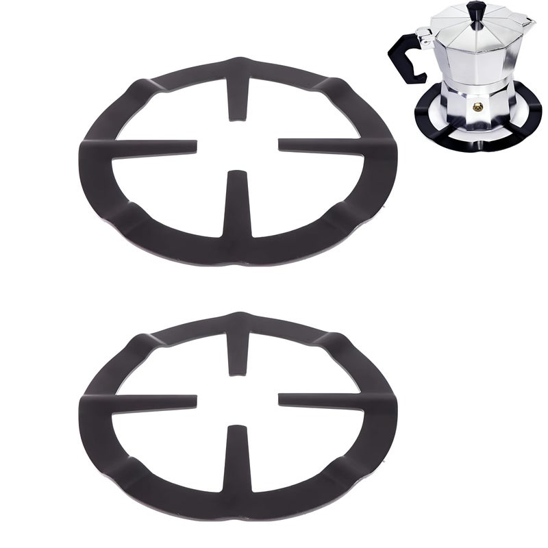 Coffee pot holder - Durable stainless steel support, non-slip, for heat distribution and reduction, providing perfect stability for small kettles and coffee stoves on gas burners - Image 1