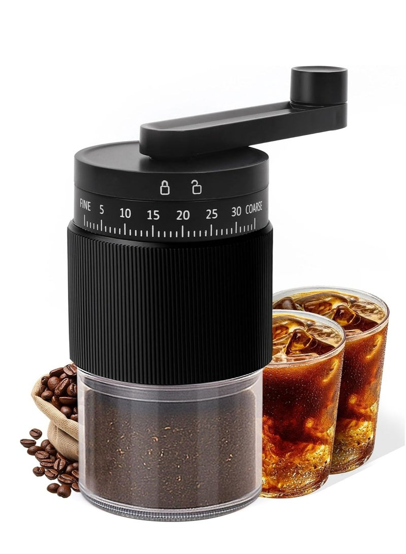 Manual Coffee Grinder with Ceramic Burr,35 Adjustable Settings,Portable Hand Mill for Espresso, French Press, Drip,Pour Over,Cold Brew,Compact and Quiet for Home Use, Perfect for Home and Outdoors, Black - Image 1