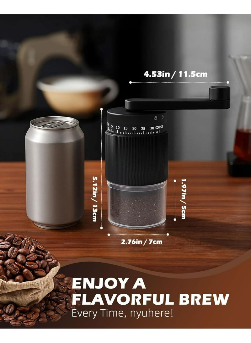 Manual Coffee Grinder with Ceramic Burr,35 Adjustable Settings,Portable Hand Mill for Espresso, French Press, Drip,Pour Over,Cold Brew,Compact and Quiet for Home Use, Perfect for Home and Outdoors, Black - Image 3