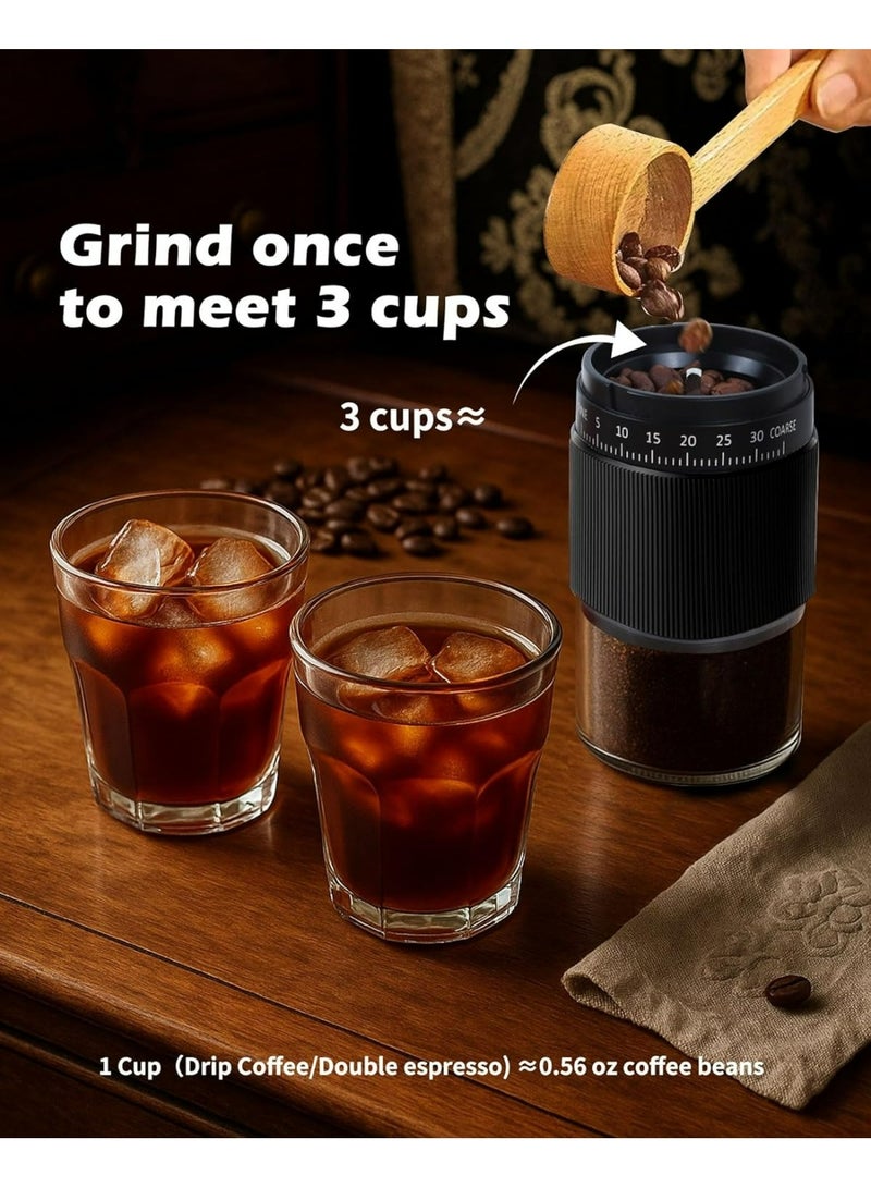 Manual Coffee Grinder with Ceramic Burr,35 Adjustable Settings,Portable Hand Mill for Espresso, French Press, Drip,Pour Over,Cold Brew,Compact and Quiet for Home Use, Perfect for Home and Outdoors, Black - Image 5