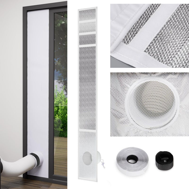 LBG Products Portable AC Sliding Door Seal KitDouble Layer Door Seal Kit with Mesh Screen10 x 7692 Inches Heat Insulation Sliding Door Seal Kit for Portable ACFit for 5 and 59 Exhaust Hose