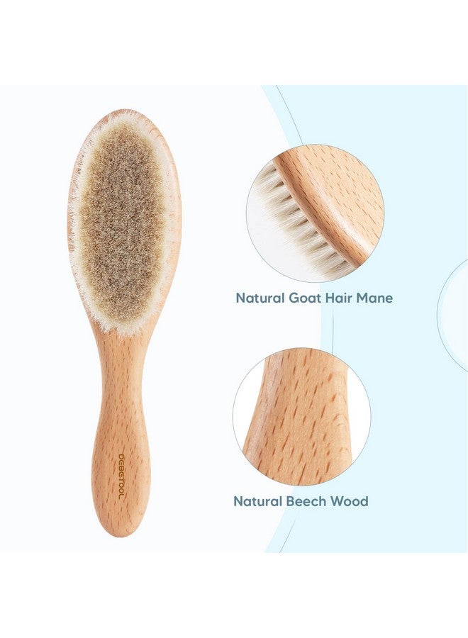DEBETOOL Baby Hair Brush and Comb Set for Newborns & Toddlers - Wooden Baby Brush Set With Soft Goat Bristle and Toddler Comb, Ideal for Cradle Cap - Image 3