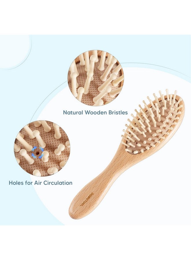 DEBETOOL Baby Hair Brush and Comb Set for Newborns & Toddlers - Wooden Baby Brush Set With Soft Goat Bristle and Toddler Comb, Ideal for Cradle Cap - Image 4