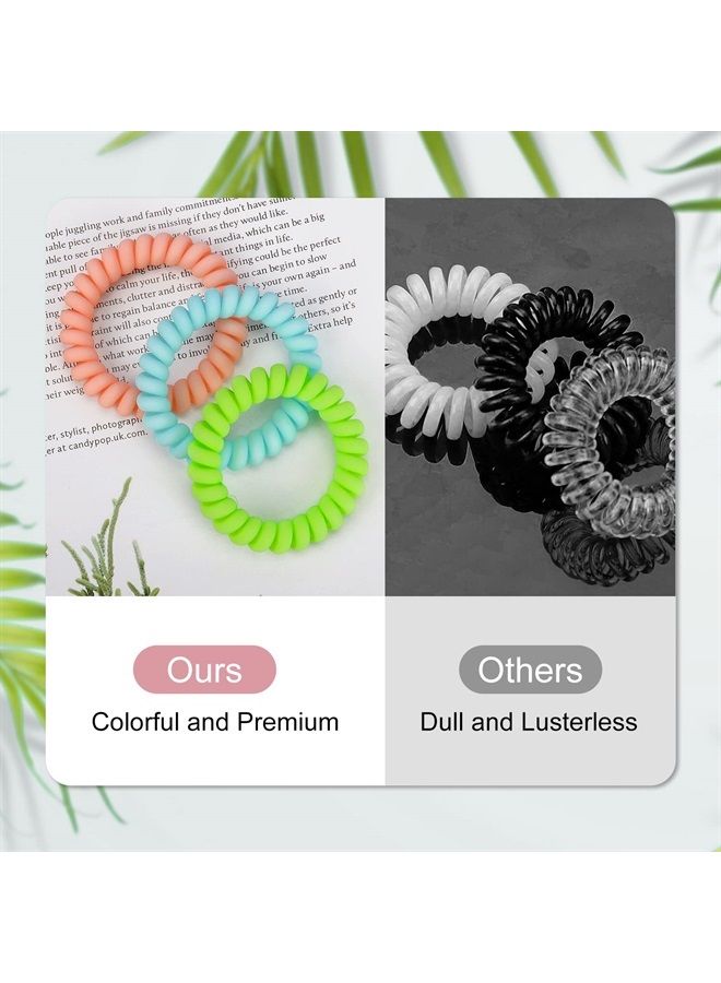 JessLab Spiral Hair Ties, 10 Pcs Traceless Phone Cord Hair Ties Plastic Coil Hair Ties Ponytail Holders No-Damage Hair Accessory for Girls Women Ladies, Color Assorted, Set 15  - Image 3