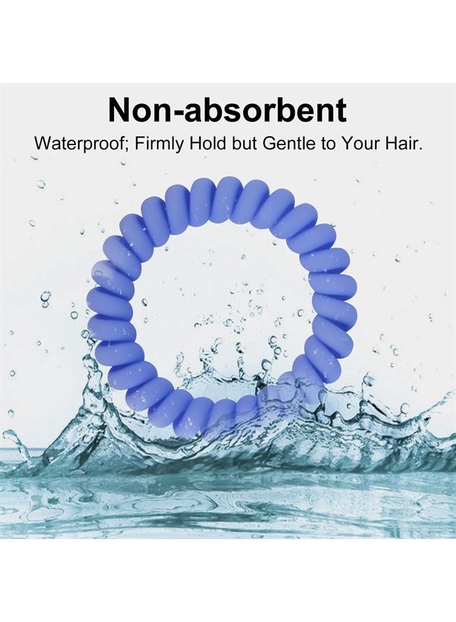 JessLab Spiral Hair Ties, 10 Pcs Traceless Phone Cord Hair Ties Plastic Coil Hair Ties Ponytail Holders No-Damage Hair Accessory for Girls Women Ladies, Color Assorted, Set 15  - Image 2