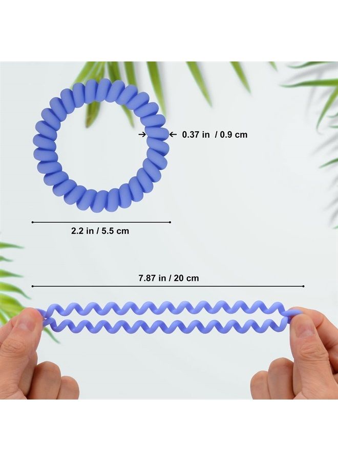 JessLab Spiral Hair Ties, 10 Pcs Traceless Phone Cord Hair Ties Plastic Coil Hair Ties Ponytail Holders No-Damage Hair Accessory for Girls Women Ladies, Color Assorted, Set 15  - Image 5