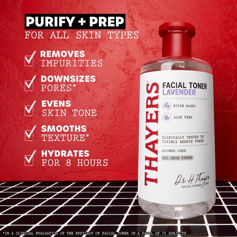 THAYERS تونر وجه لافندر ويش هازل خالي من الكحول، مرطب مع صيغة الألوة فيرا، نباتي، مختبر وموصى به من قبل أطباء الجلد، 12 أونصة (قد يختلف التعبئة) - Image 3