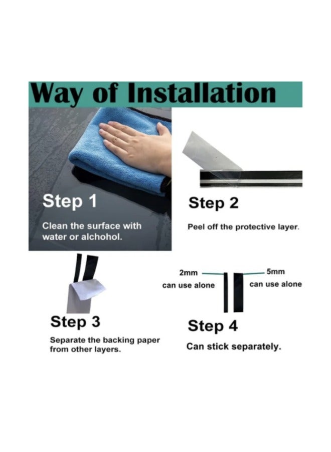 Car Pinstriping Tape Vinyl Pin Striping Decals DIY Stickers Glossy, 2pack Stripe Decals Car Stickers for Motorcycle Home Door Musical Instrument 32Ft, 9.8m, Black - Image 5