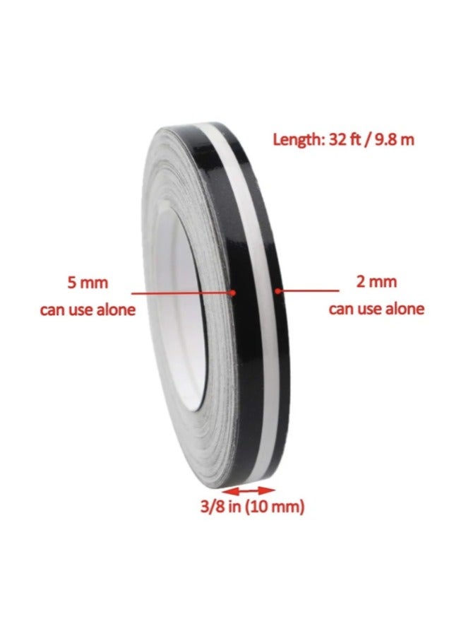 Car Pinstriping Tape Vinyl Pin Striping Decals DIY Stickers Glossy, 2pack Stripe Decals Car Stickers for Motorcycle Home Door Musical Instrument 32Ft, 9.8m, Black - Image 4