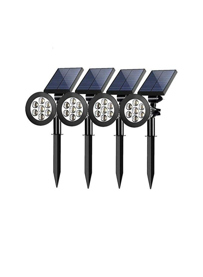 Solar Charged Outdoor LED Spot Lights, Garden Landscape Lights 7 Spotlights Waterproof Solar Lights Decorative for Yard Pathway Walkway Patio & Lawn Etc… (Warm White - 3000K, Pack of 4) - Image 1