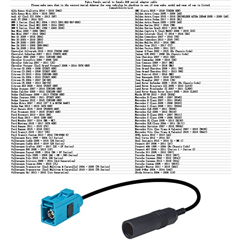 onelinkmore Car Antenna Universal Vehicle Radio Stereo AM & FM Antenna Connector Cable Fakra Z Male Female to DIN Plug Connector Cable for Car Stereo Audio HD Radio Head Unit CD Media Player Receiver - Image 4