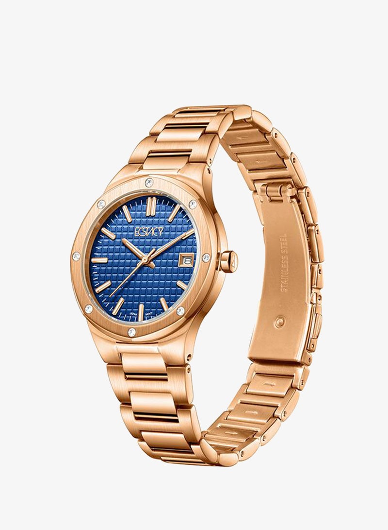 Ecstacy E23509-RBKN Women's Analog Display Watch & Stainless Steel Strap Two Tone Rose Gold - Image 2