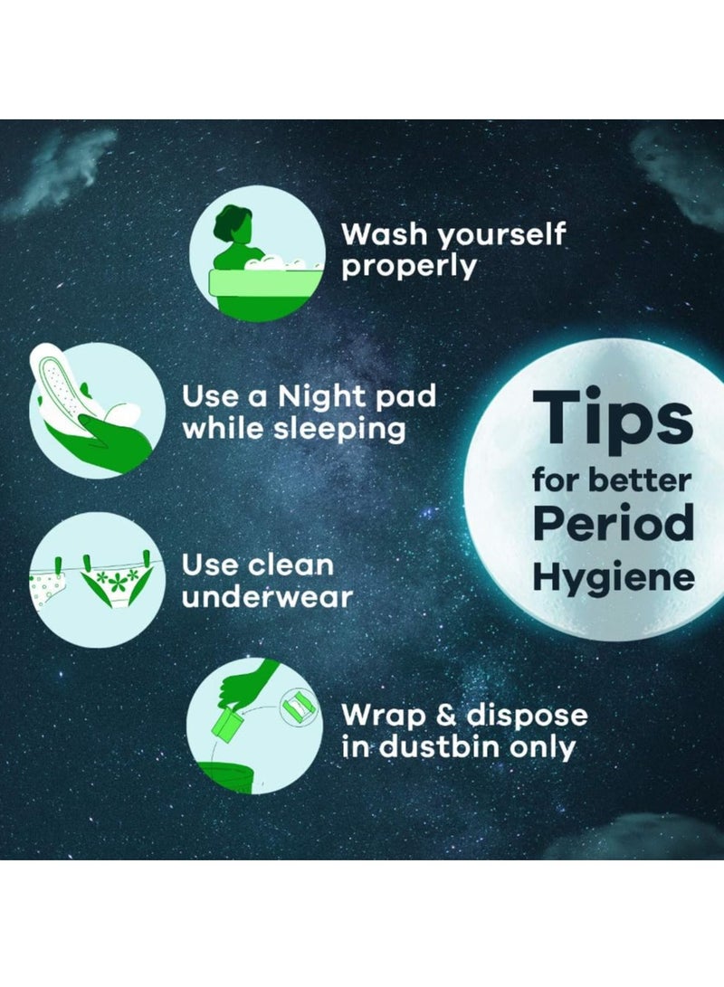 وسبير فوط صحية WHISPER Bindazz Nights، 44 وسادة مقاس XL+، تسرب حتى 0% طوال الليل، من أجل تدفق كثيف، ظهر أطول وأعرض بنسبة 40%، أجنحة ناعمة ومريحة، غلاف يمكن التخلص منه - Image 4