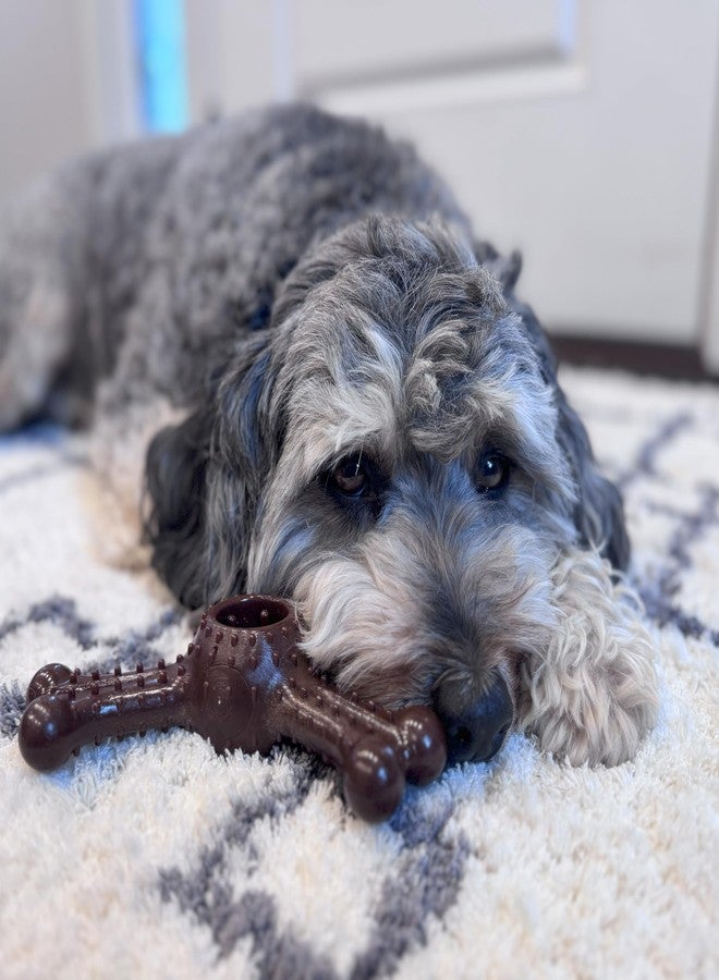 سبوت لعبة SPOT Bam-Bones Plus الثلاثية للمضغ - مصنوعة من ألياف الخيزران والنايلون، لعبة متينة تدوم طويلاً للكلاب التي تمضغ بقوة - مثالية للكلاب البالغة والجراء في مرحلة التسنين التي يقل وزنها عن 41 كيلوغرامًا، لا تتشظى، 18 سم، بنكهة البيسون - Image 4