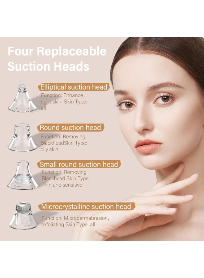 Bincoo Blackhead Remover Facial Pore Vacuum Cleaner With 4 Replaceable Suction Heads, 4 Dual Heads Needle, Electric Acne Extractor Tool Accessories, USB Rechargeable,Skin Care For Women Men - Image 3