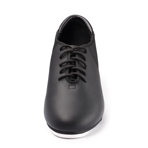 Dynadans Manmade Leather Lace Up Tap Shoe Dance Shoes for Women and Men's Dance Shoes-Black-8M - Image 3
