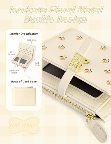 YINHEXI Women's Wallet, Faux Leather, Off White, Water Resistant, 5 Card Slots, 1 Cash Slot, 1 ID Window, 1 Zipper Coin Pocket, Portable, Fashionable, 4.53.71.2 Inch - Image 4