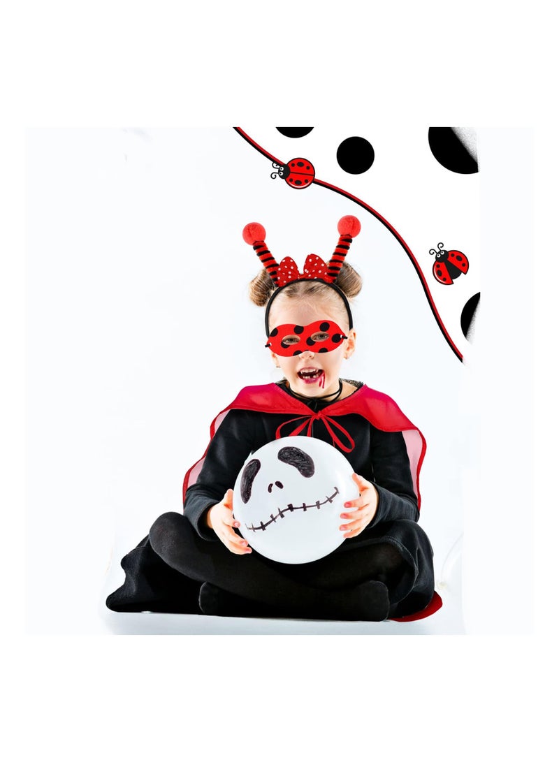 Zikra Ladybug Bopper Antenna Headband Wings and Masks Glove Cosplay Costume Set for Kids Dress Up Party Performance Prop - Image 5