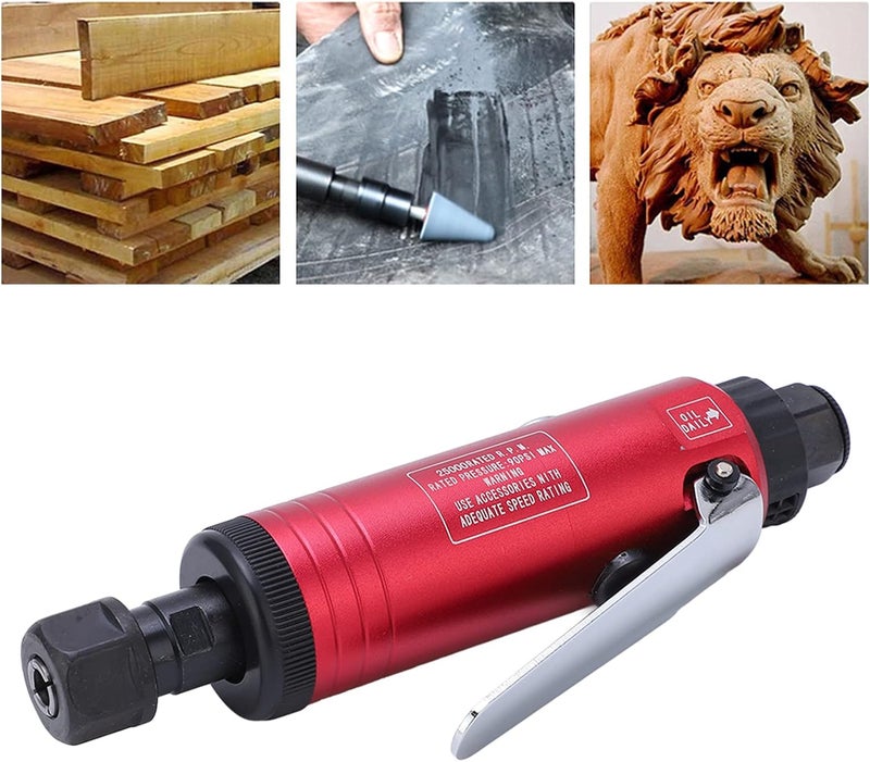 Air Die Grinder, Adjustable Straight 25000Rpm Lightweight Tool with 3mm 6mm Collet Stainless Steel for Grinding, Polishing, Machining, Repairing (American Style) - Image 5