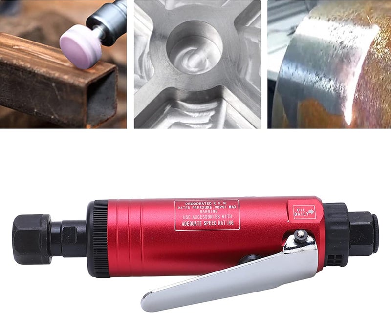 Air Die Grinder, Adjustable Straight 25000Rpm Lightweight Tool with 3mm 6mm Collet Stainless Steel for Grinding, Polishing, Machining, Repairing (American Style) - Image 4