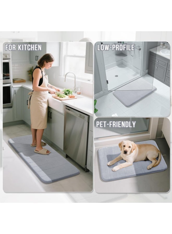 Vividorad Bath Mat Rug Sets 3Pcs Coral Fleece Bathroom Mats Quick Drying Bath Mat Non-Slip Floor Rug Rubber Backed Machine Washable Absorbent Shaggy Rugs Soft Comfortable Thick Comfort Support Floor Carpet Toilet Mats for Tub Shower Home Decor Accessories - Image 3