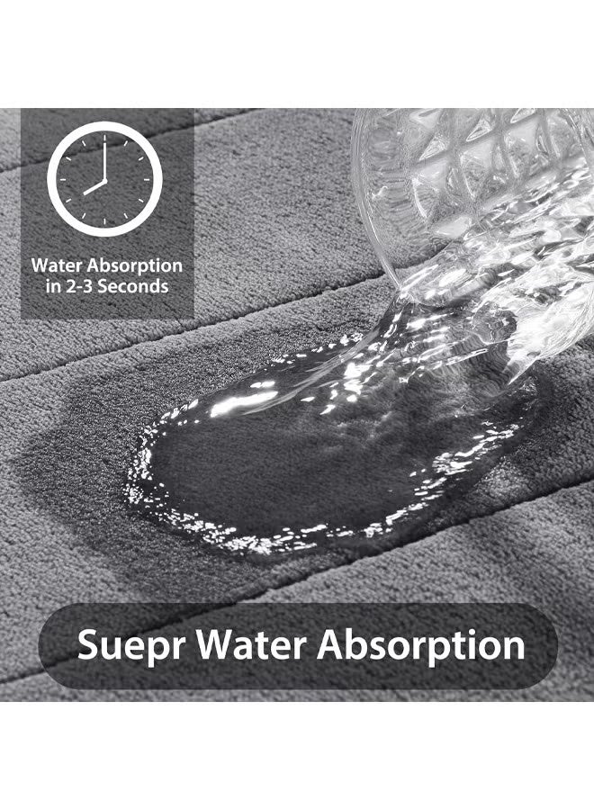 Vividorad Bath Mat Rug Sets 3Pcs Coral Fleece Bathroom Mats Quick Drying Bath Mat Non-Slip Floor Rug Rubber Backed Machine Washable Absorbent Shaggy Rugs Soft Comfortable Thick Comfort Support Floor Carpet Toilet Mats for Tub Shower Home Decor Accessories - Image 5