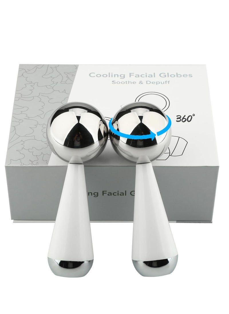 Excefore Cryo Sticks for Face, 360° Rotating Stainless Steel Ice Globes for Facial Skin Care, Cooling Massage Tools for Women’s Face and Eyes, Unbreakable Ice Globes for Soothing Facial Therapy  - Image 1