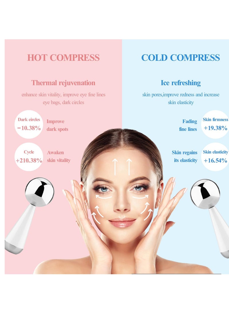 Excefore Cryo Sticks for Face, 360° Rotating Stainless Steel Ice Globes for Facial Skin Care, Cooling Massage Tools for Women’s Face and Eyes, Unbreakable Ice Globes for Soothing Facial Therapy  - Image 2