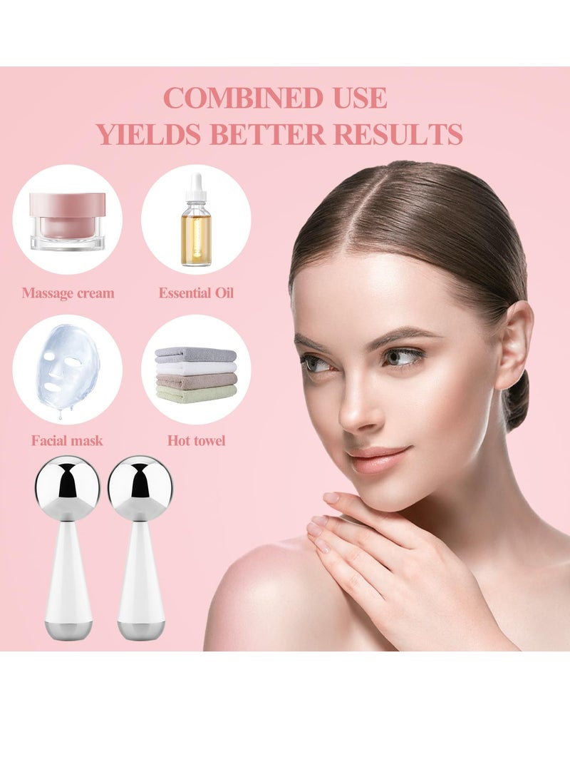 Excefore Cryo Sticks for Face, 360° Rotating Stainless Steel Ice Globes for Facial Skin Care, Cooling Massage Tools for Women’s Face and Eyes, Unbreakable Ice Globes for Soothing Facial Therapy  - Image 4