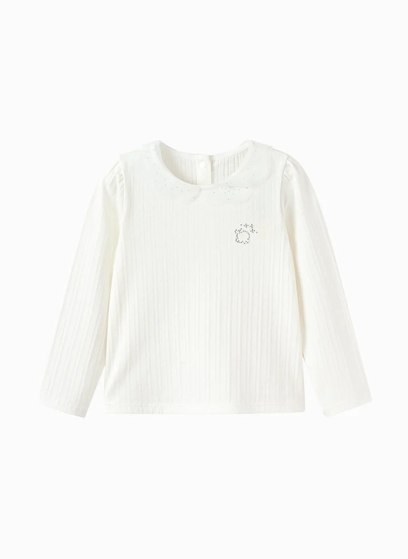 Balabala Toddler Girls Lapel long sleeve T-shirt