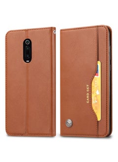 HuHa Case Cover Knead Skin Texture Horizontal Flip Leather Case for Xiaomi Redmi K20/K20 Pro /Xiaomi 9T/ Xiaomi 9T Pro, with Photo Frame & Holder & Card Slots & Wallet Brown 